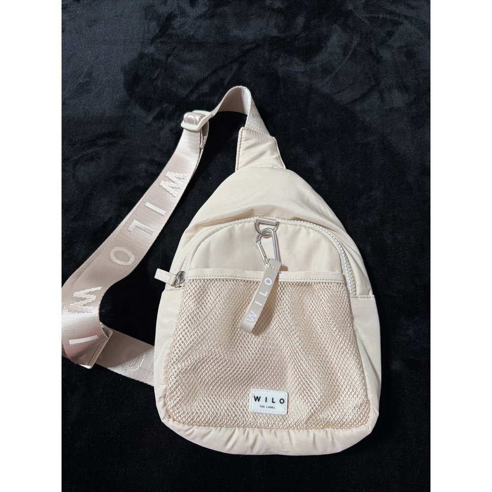 Wilo the Label Women's Ivory Puffer Active Backpack Convertible Sling Back Bag